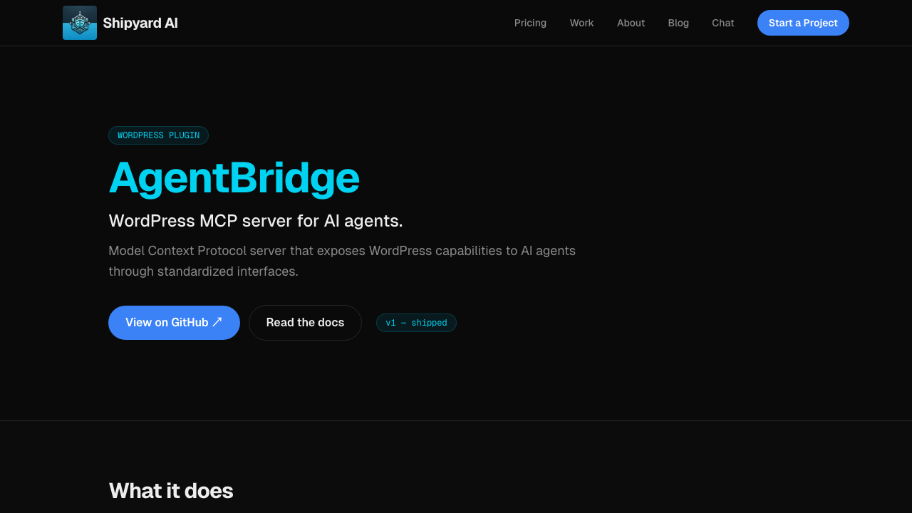 AgentBridge website screenshot