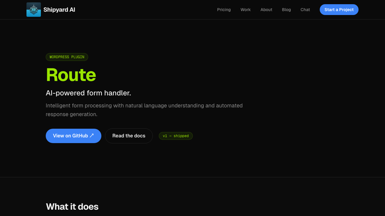 Route website screenshot